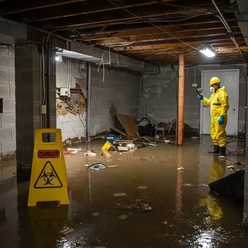 Flooded Basement Electrical Hazard in Lakemoor, IL Property